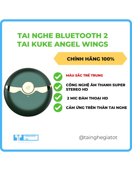 Tai nghe Bluetooth 2 tai KUKE Angel Wings