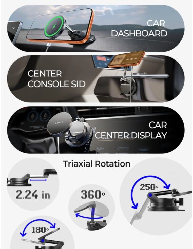 LISEN 15W MagSafe Car Mount Charger,...