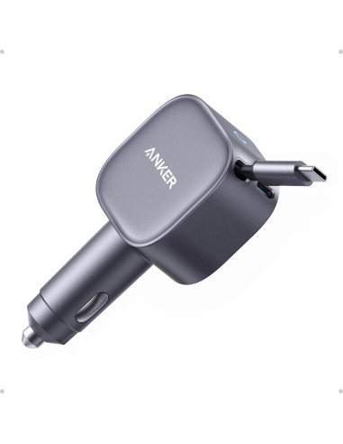 Anker 75W USB-C Car Charger with 45W Retractable Built-In Cable
