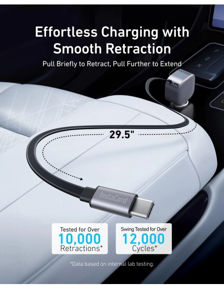 Anker 75W Sạc Ô Tô USB-C Kèm Cáp Rút 45W Tích Hợp