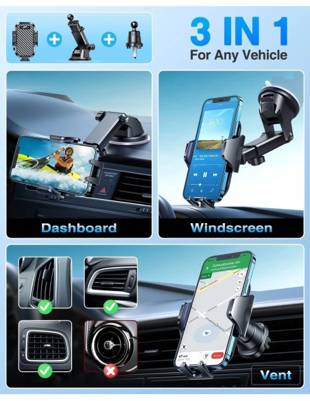 VANMASS Car Phone Holder 2026 with Strong Suction and Adjustable Clip