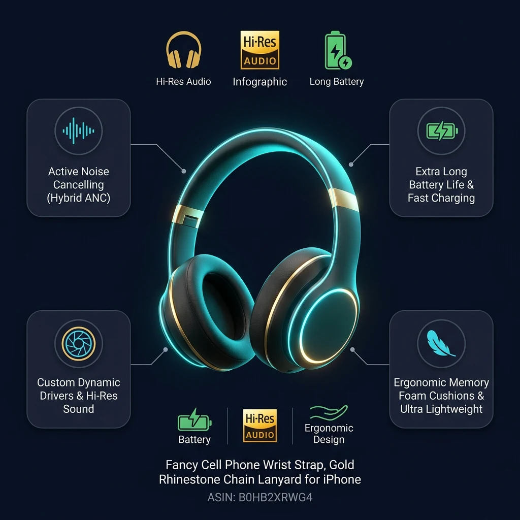 Infographic tổng quan thông số và tính năng Fancy Cell Phone Wrist Strap Dây Đeo Điện Thoại Mạ Vàng Đính Đá Rhinestone