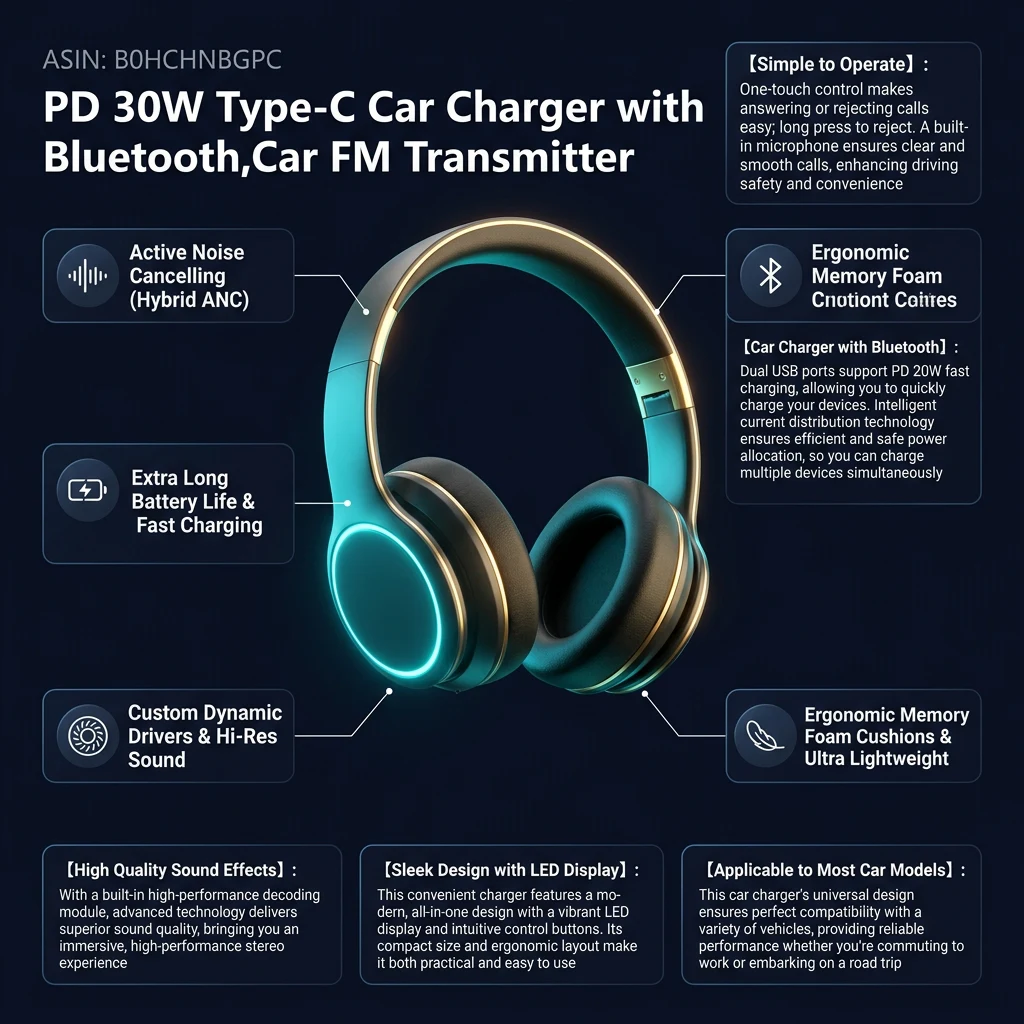 Infographic tổng quan thông số và tính năng Astrum FM430 Sạc Ô Tô PD30W Bluetooth 5.3, FM Transmitter