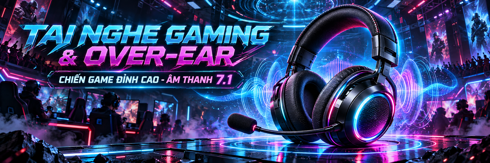 Tai nghe Gaming & Over-Ear - Chiến game đỉnh cao - Âm thanh vòm 7.1 sống động